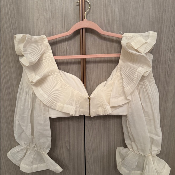 ZIMMERMANN Ruffled White Blouse - Picture 3 of 4